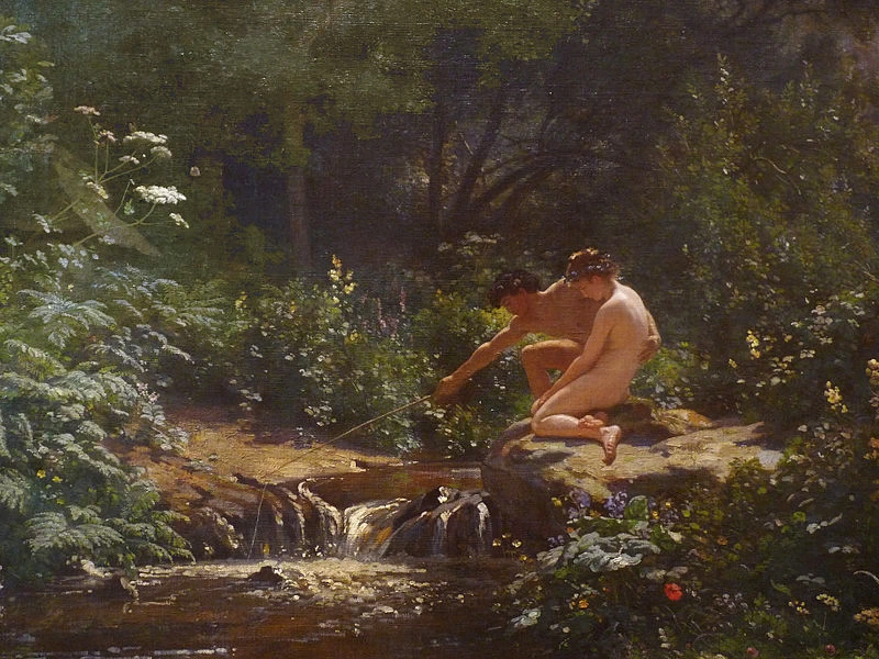 1814-François-Louis Français - Paesaggio con Dafni e Cloe - Dettaglio